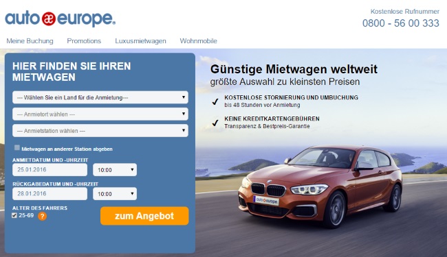 Auto Europe Onlineshop