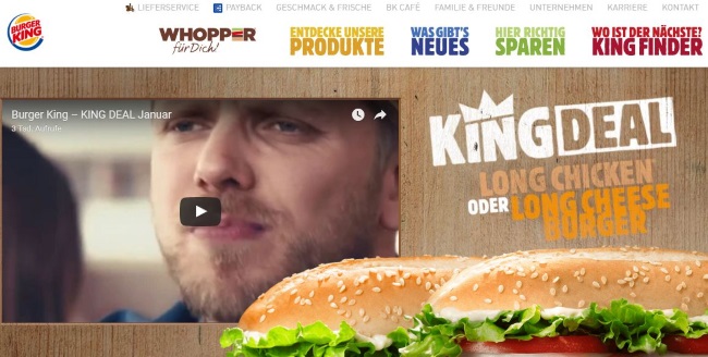 Burger King Onlineshop